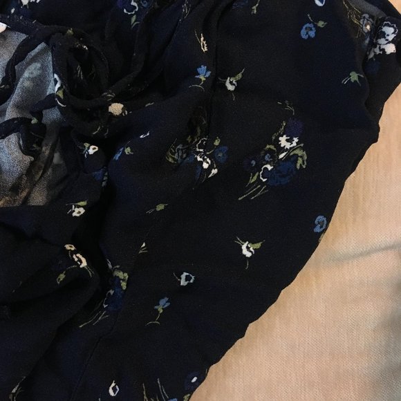 NWOT ROUJE Paris Daria Dress Navy baby blue dainty floral pattern size 38 - Picture 5 of 8